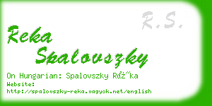 reka spalovszky business card